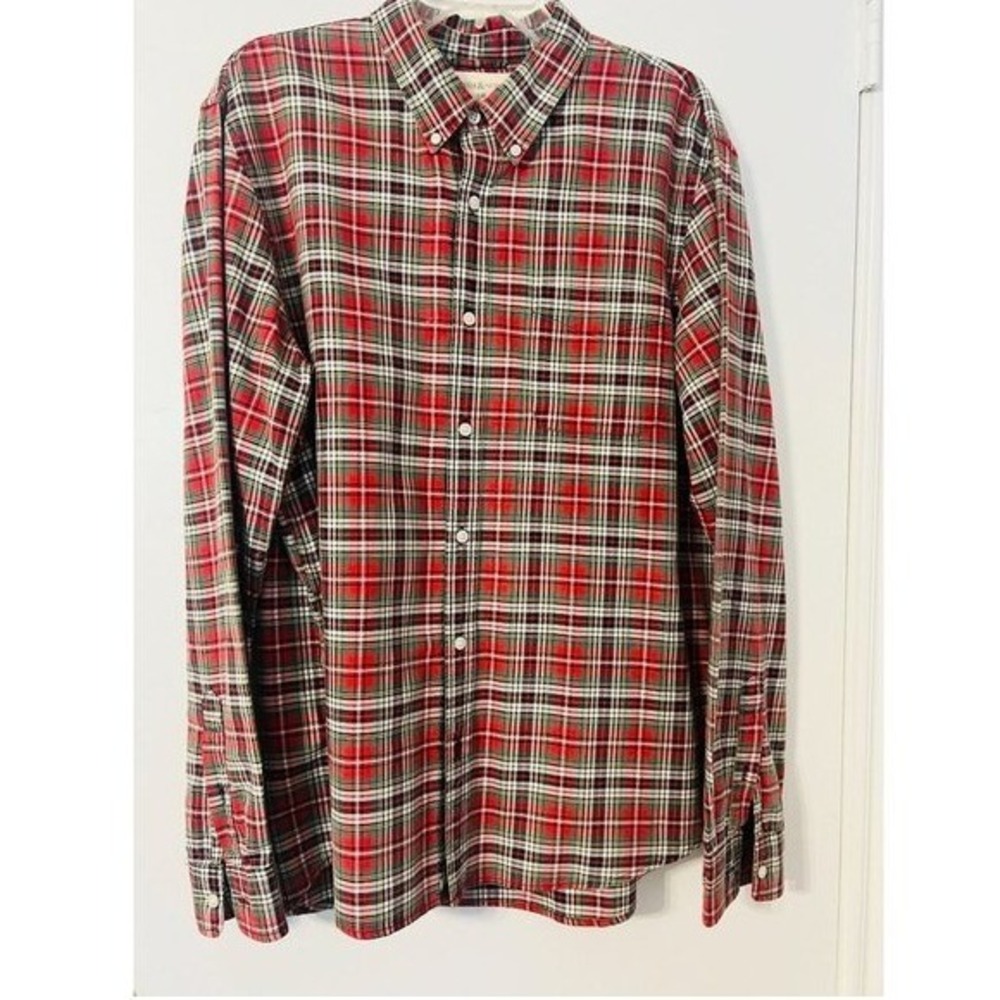 Ralph Lauren Denim Supply Mens LS XL Shirt Red Plaid ButtonDown 100%‎ Cotton